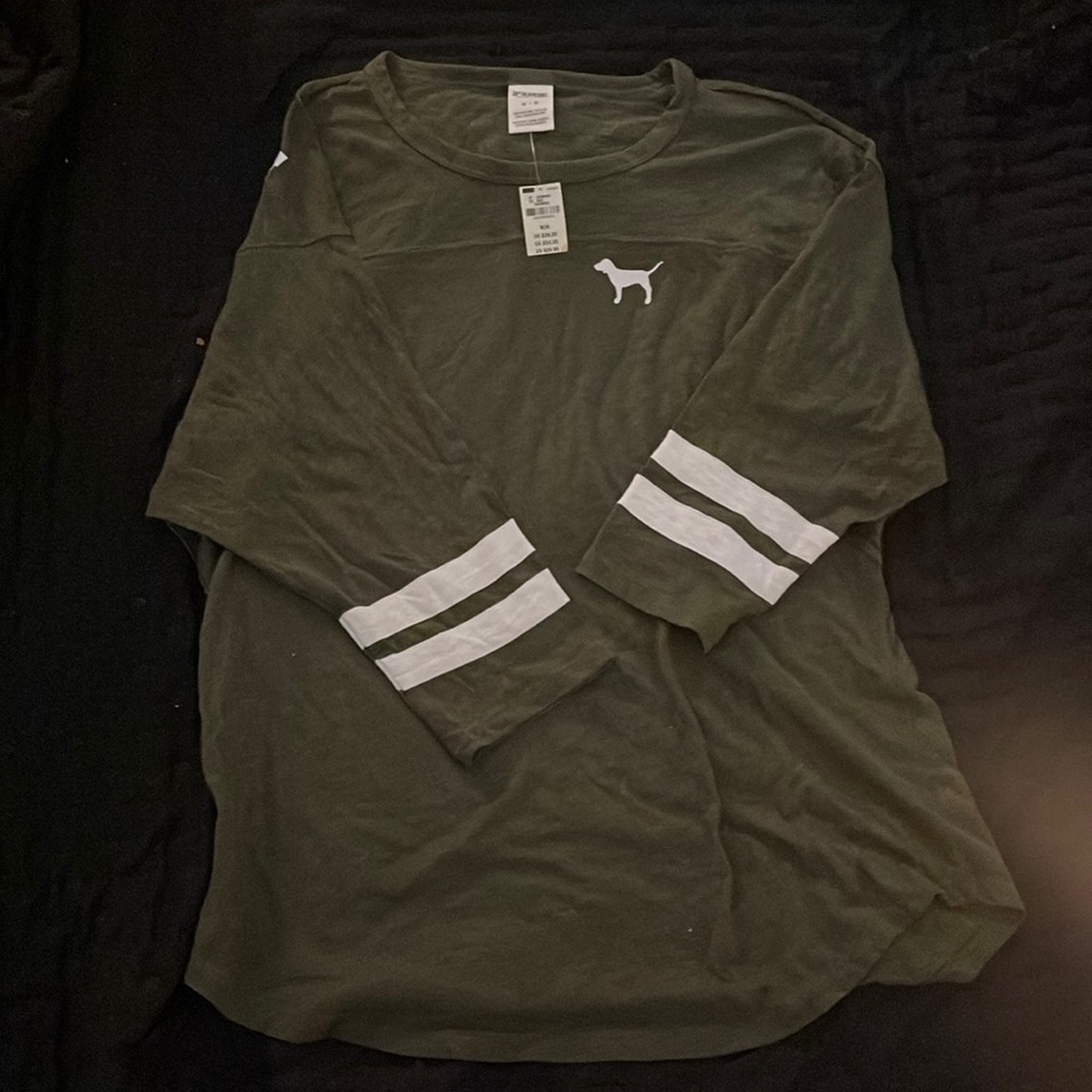 Victoria’s Secret Pink Nation green baseball tee size M
